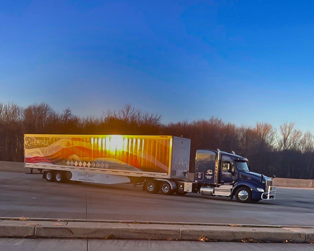 Semi Truck Blue Sky Trees